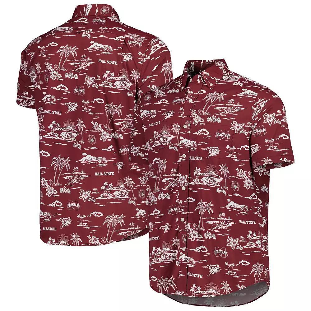 Men's Reyn Spooner Maroon Mississippi State Bulldogs Performance Button-Down Shirt, Size: Large, Mst Red Product Image