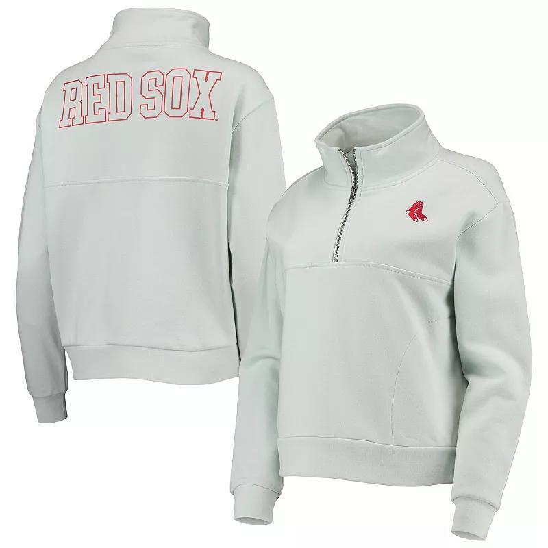 Women's The Wild Collective Light Blue Boston Red Sox Two-Hit Quarter-Zip Pullover Top, Size: Large Product Image