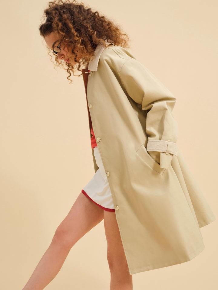 Gabardine Trench Coat — Neutral Product Image