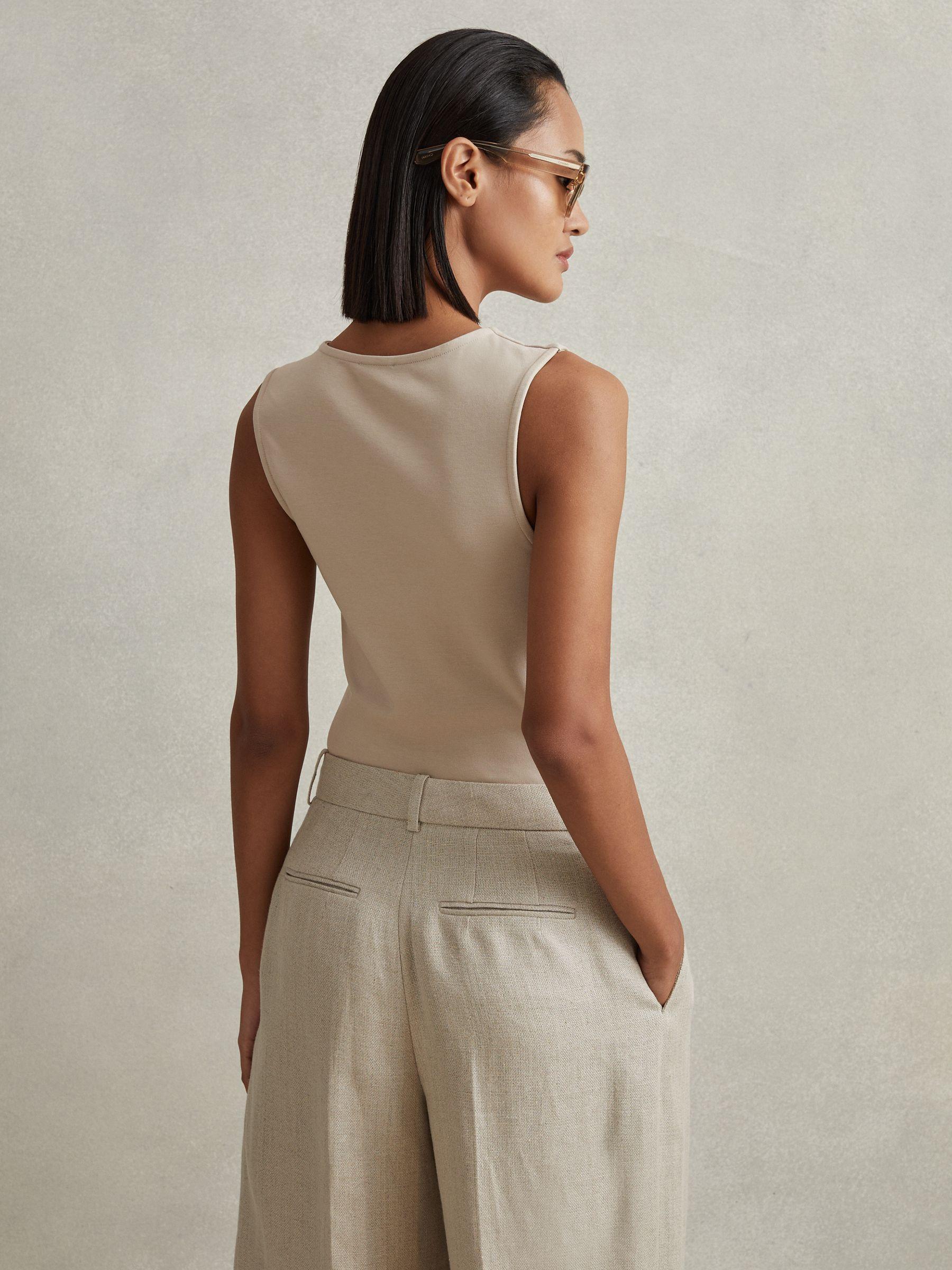 Scoop Neck Vest in Neutral Product Image