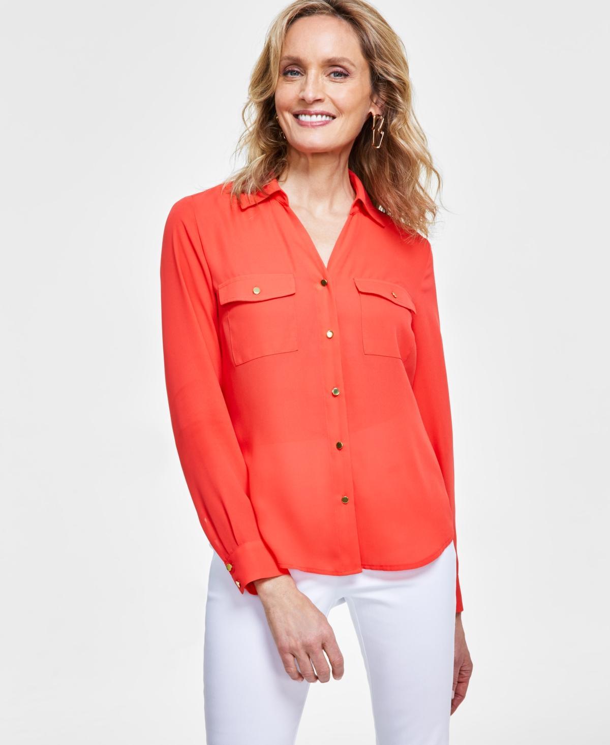 I.n.c. International Concepts Womens Collared Button-Down Blouse, Xs-3X, Created for Macys Product Image