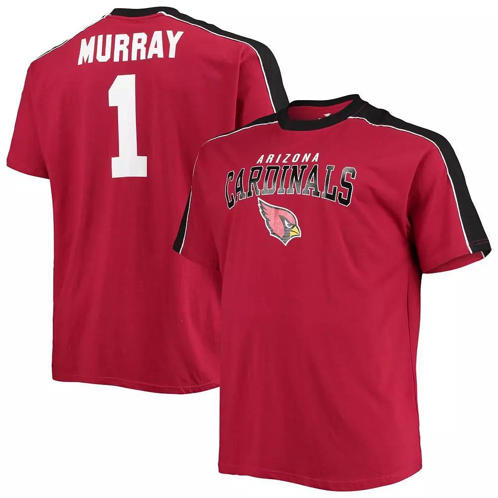 Men's Fanatics Branded Kyler Murray Cardinal Arizona Cardinals Big & Tall Sleeve Panel Player Name & Number T-Shirt, Size: 4XB, Red Product Image