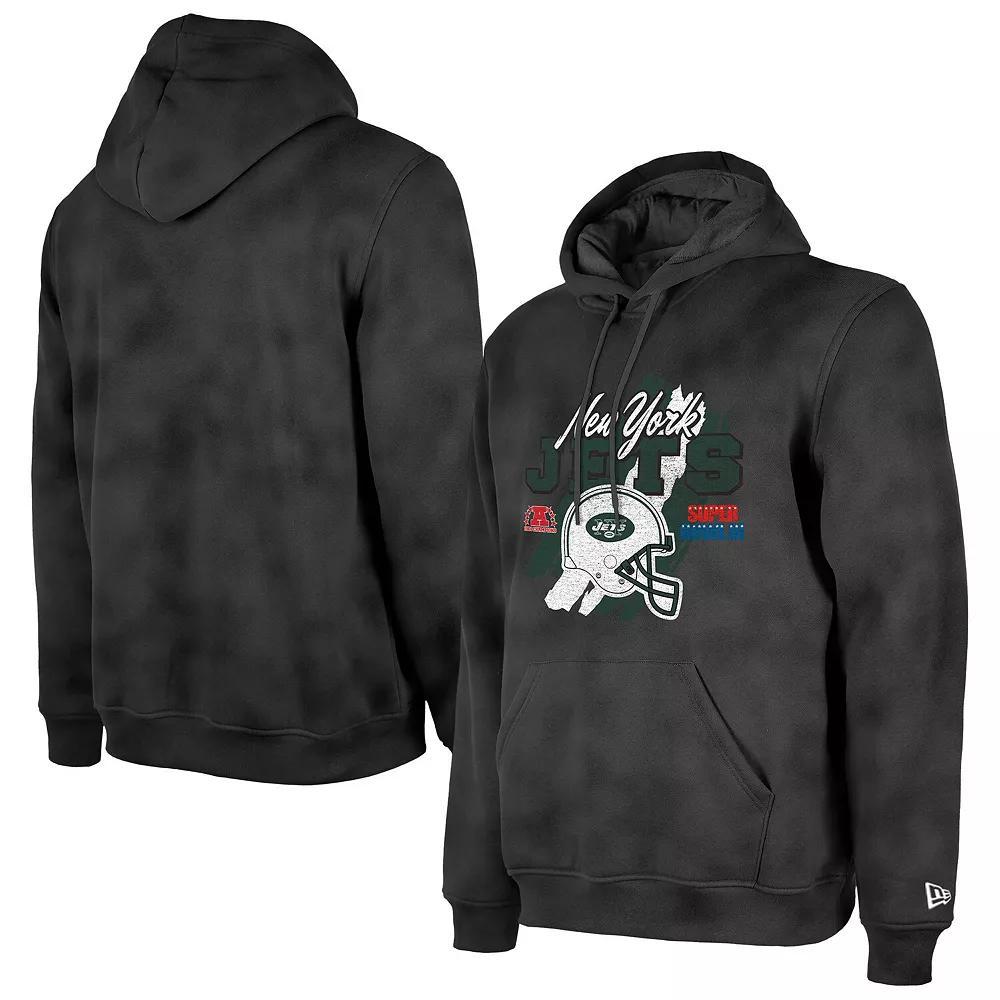 Men's New Era Black New York Jets Identity Helmet Enzyme Washed Pullover Hoodie, Size: XL Product Image