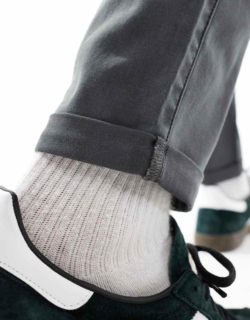 ASOS DESIGN slim washed chinos in navy Product Image