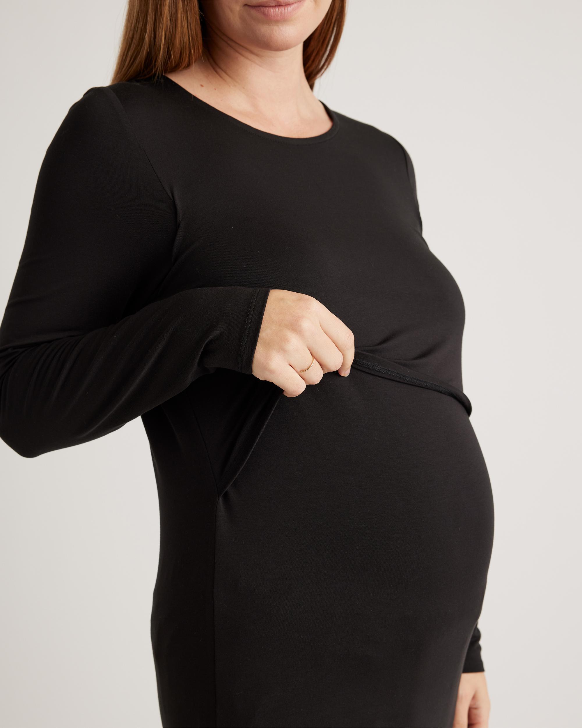 Quince | Women's Tencel Jersey Maternity & Nursing Long Sleeve Relaxed Fit T-Shirt 2-Pack Lenzing Modal Product Image