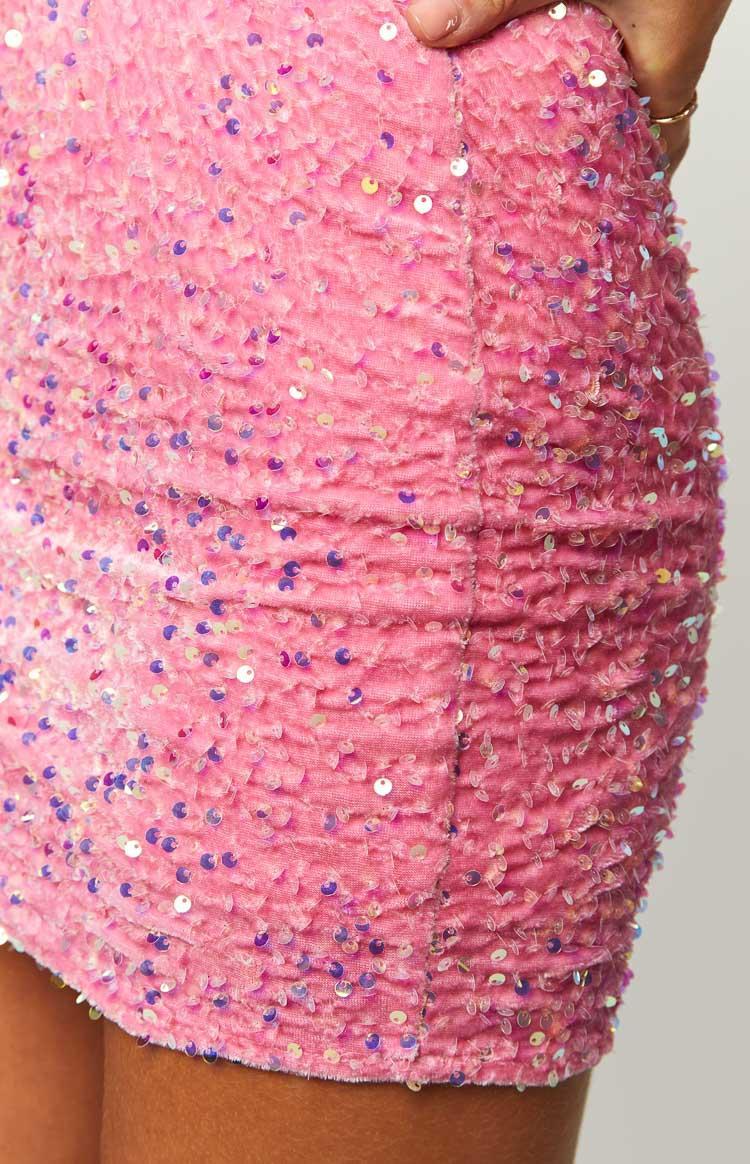 Sofie Pink Sequin Strapless Mini Dress Product Image