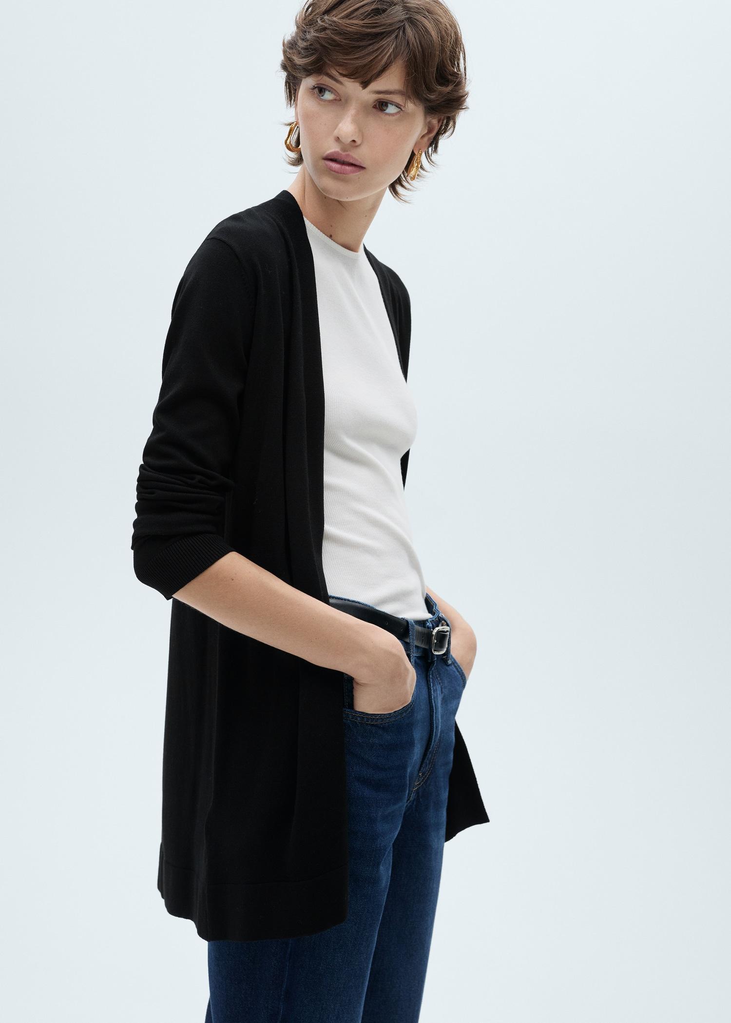 Fine-knit cardigan - Women | MANGO USA Product Image