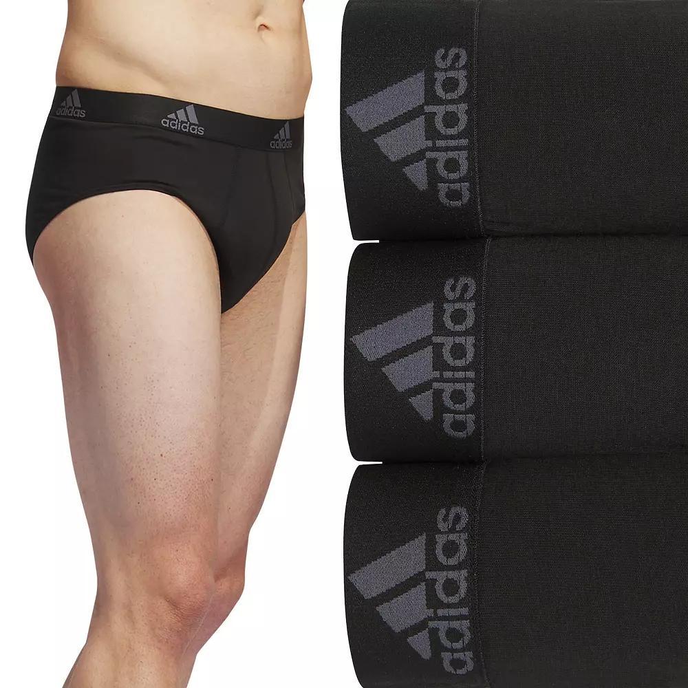 adidas Stretch Cotton Boxer Briefs 3-pack Black S Mens Product Image