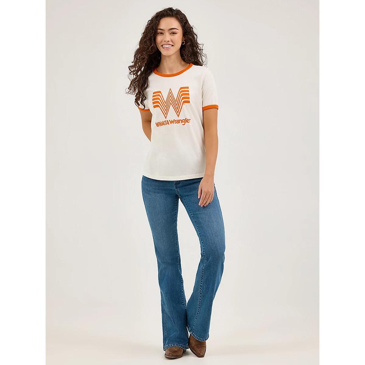 Wrangler x Whataburger Women's Ringer Tee in Marshmallow Product Image
