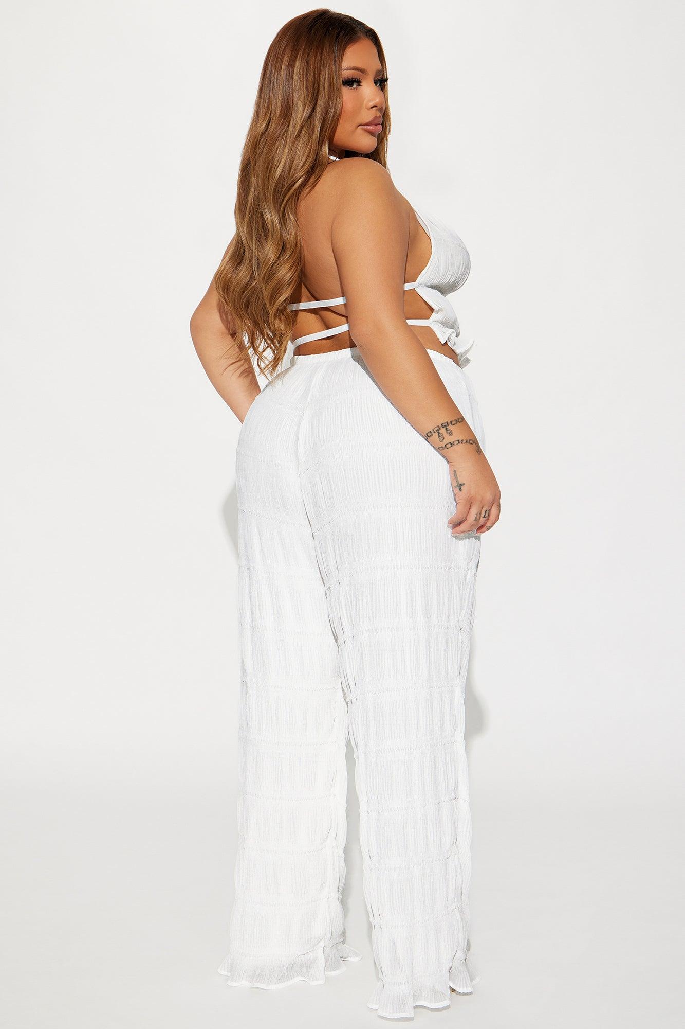 Portofino Plisse Pant Set - Ivory Product Image