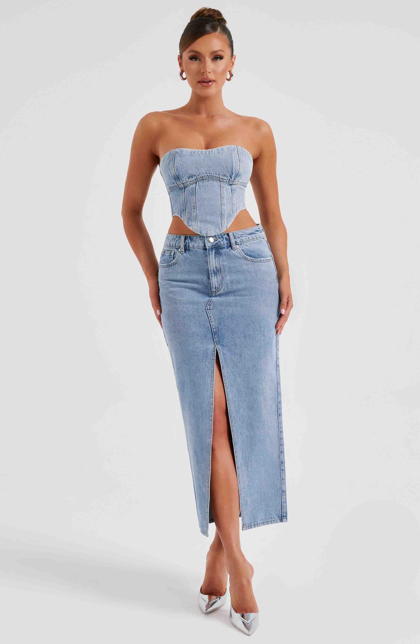 Flor Maxi Skirt - Blue Product Image