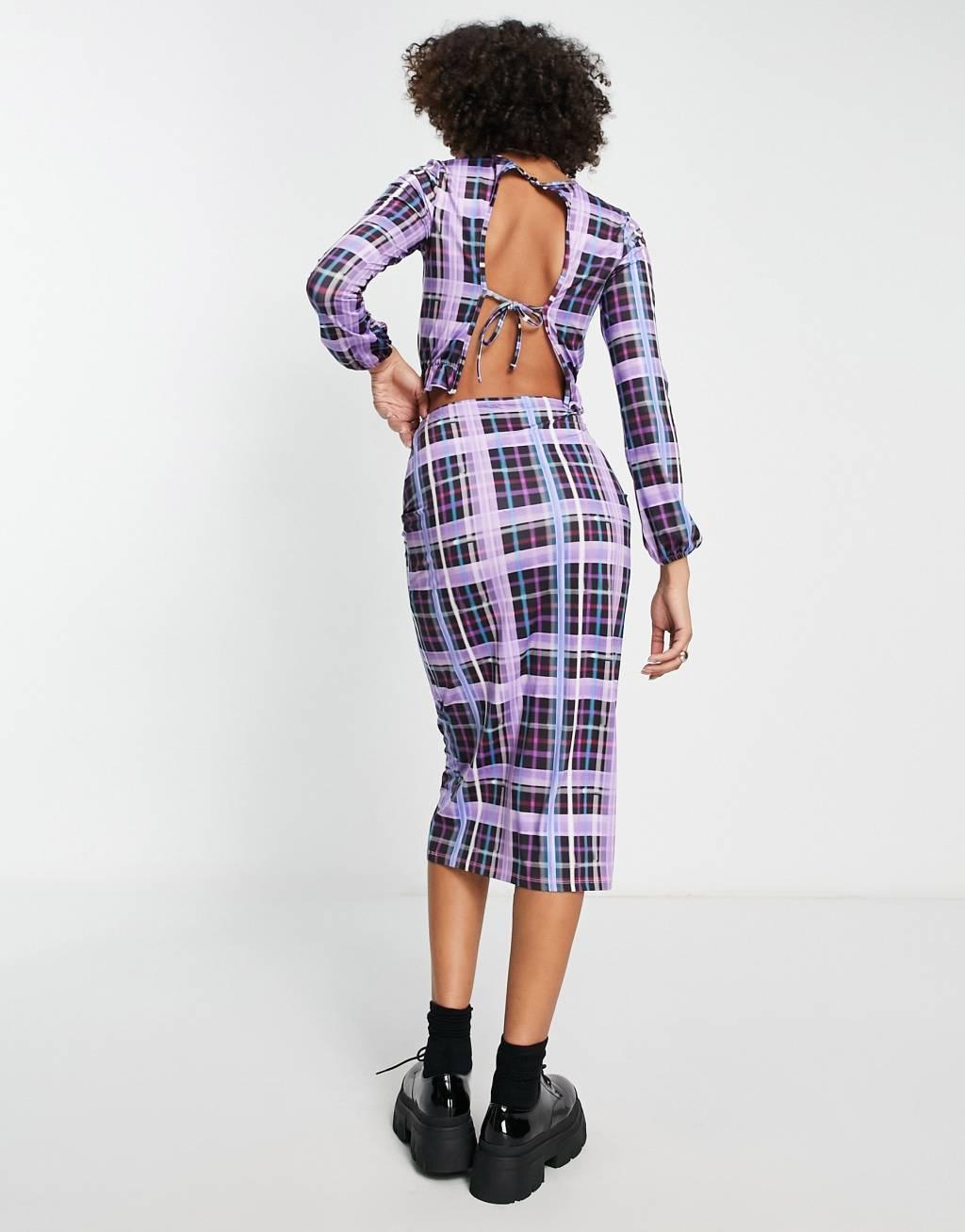Only Exclusive ruched detail midi skirt Product Image