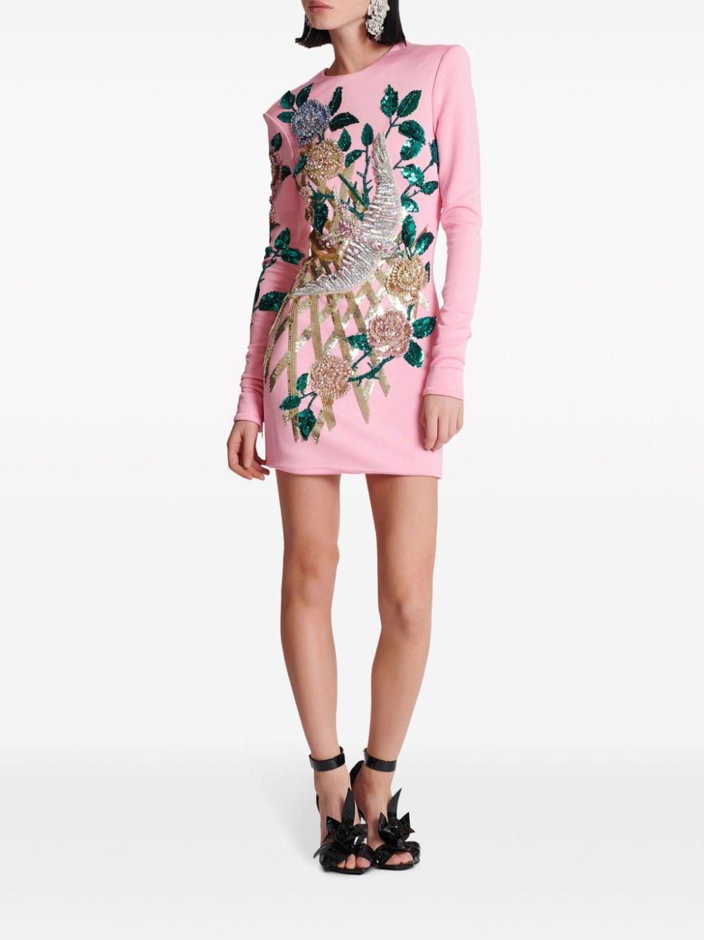 long-sleeved sequinned minidress Product Image