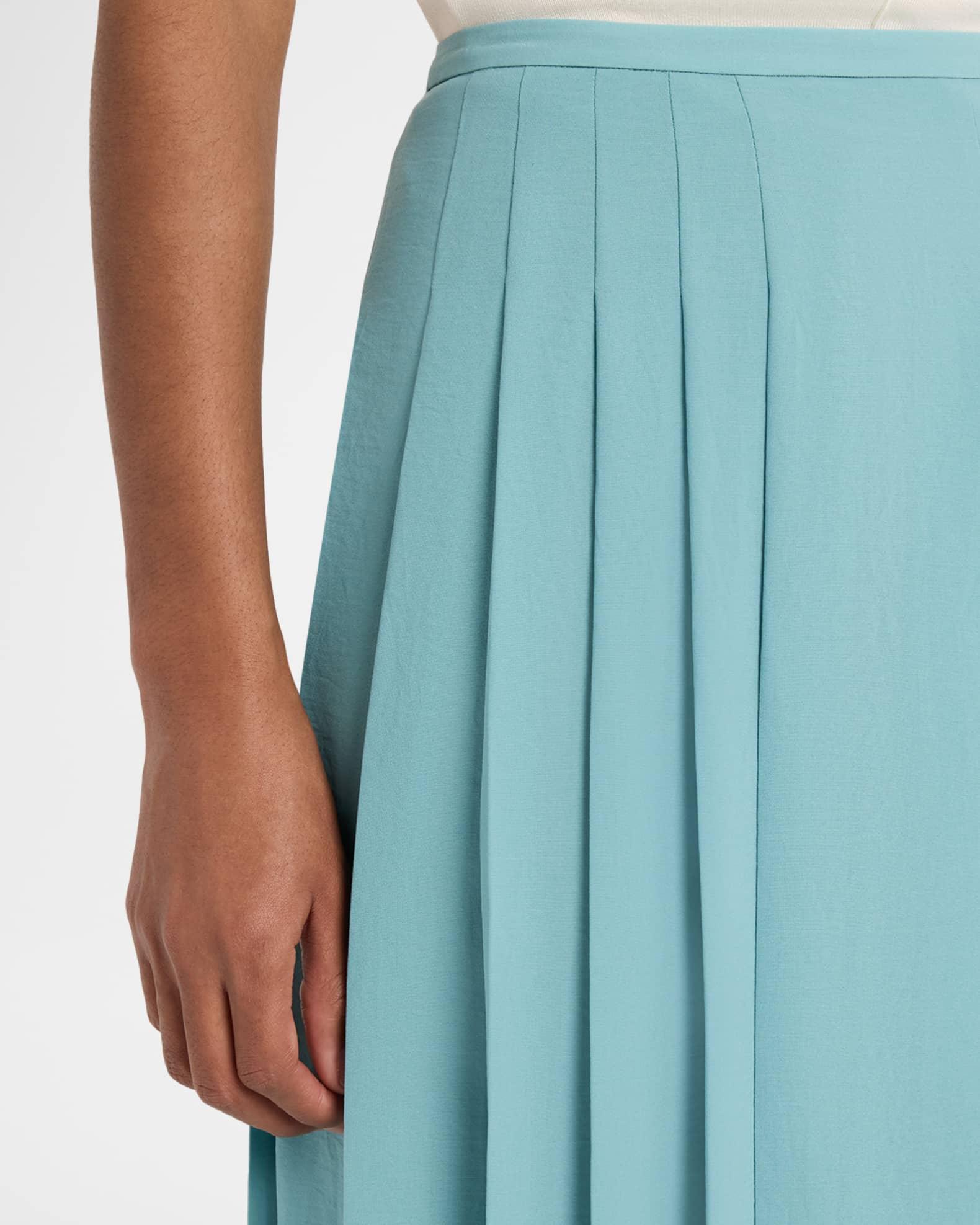 Crete Straight Pleated Midi Skirt Product Image