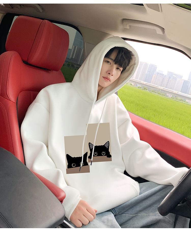 Cat Print Hoodie Product Image