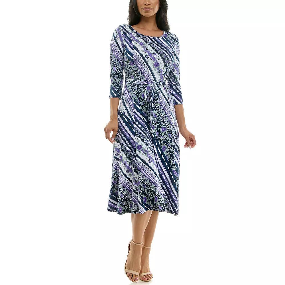 Women's Nina Leonard Sylvia Midi Dress, Size: Medium, Red Team Product Image