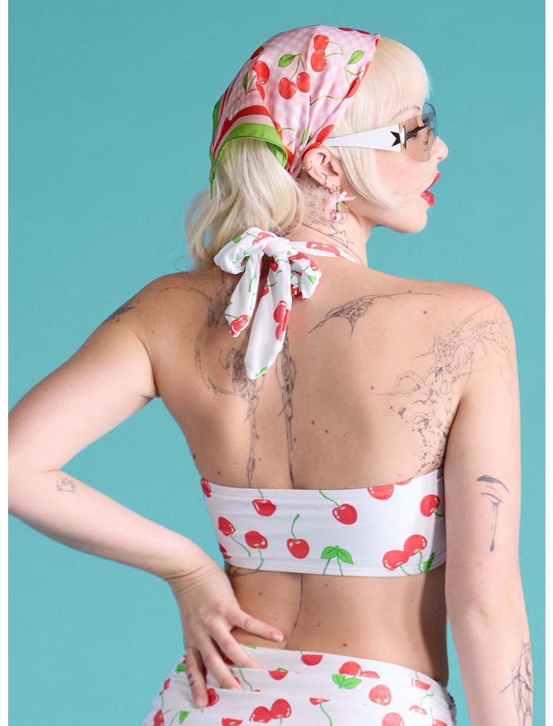 Cherry Shimmer Halter Swim Top Product Image