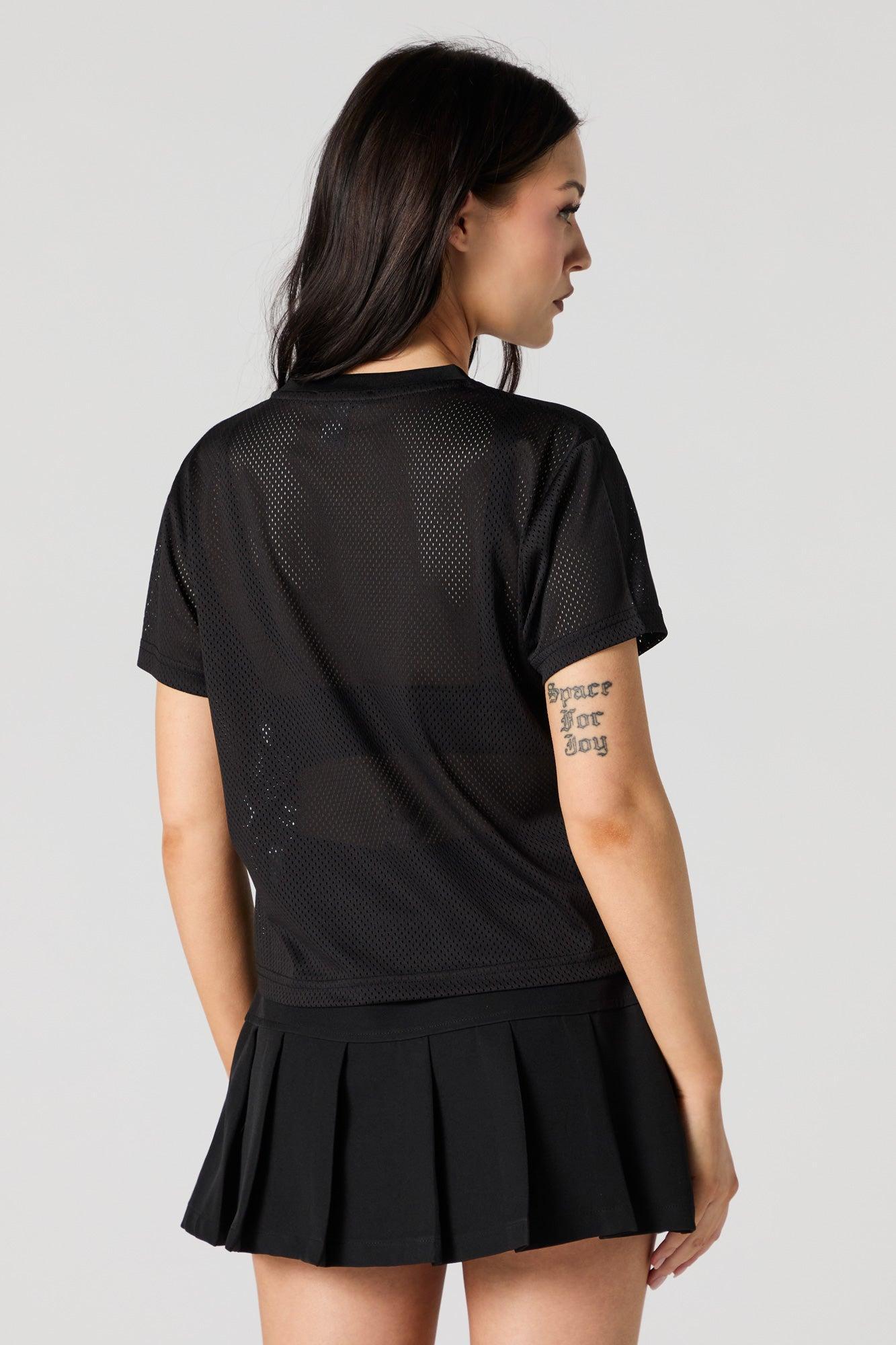 Los Angeles Graphic Mesh Cropped T-Shirt Female Product Image