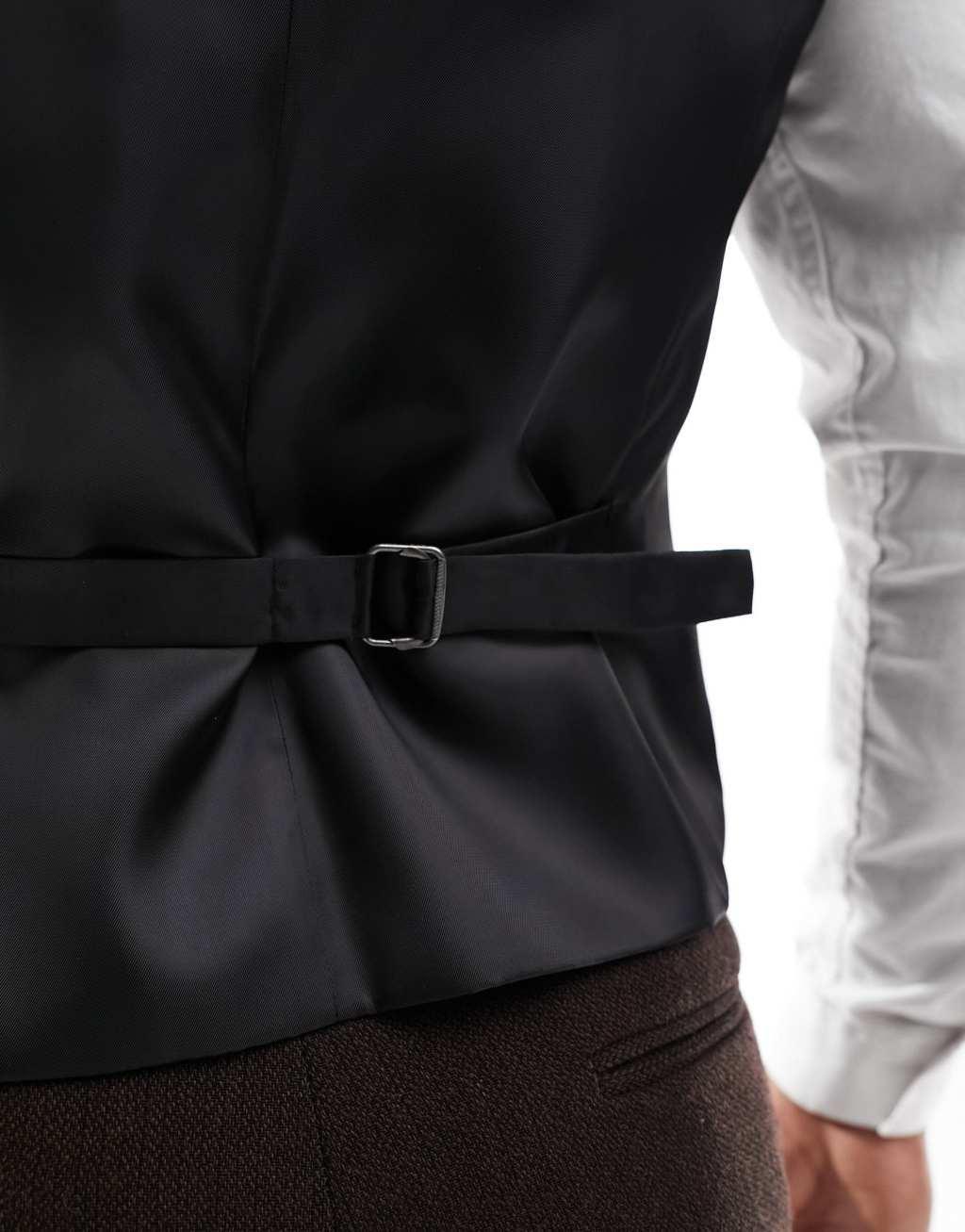ASOS DESIGN wedding slim wool mix suit vest Product Image