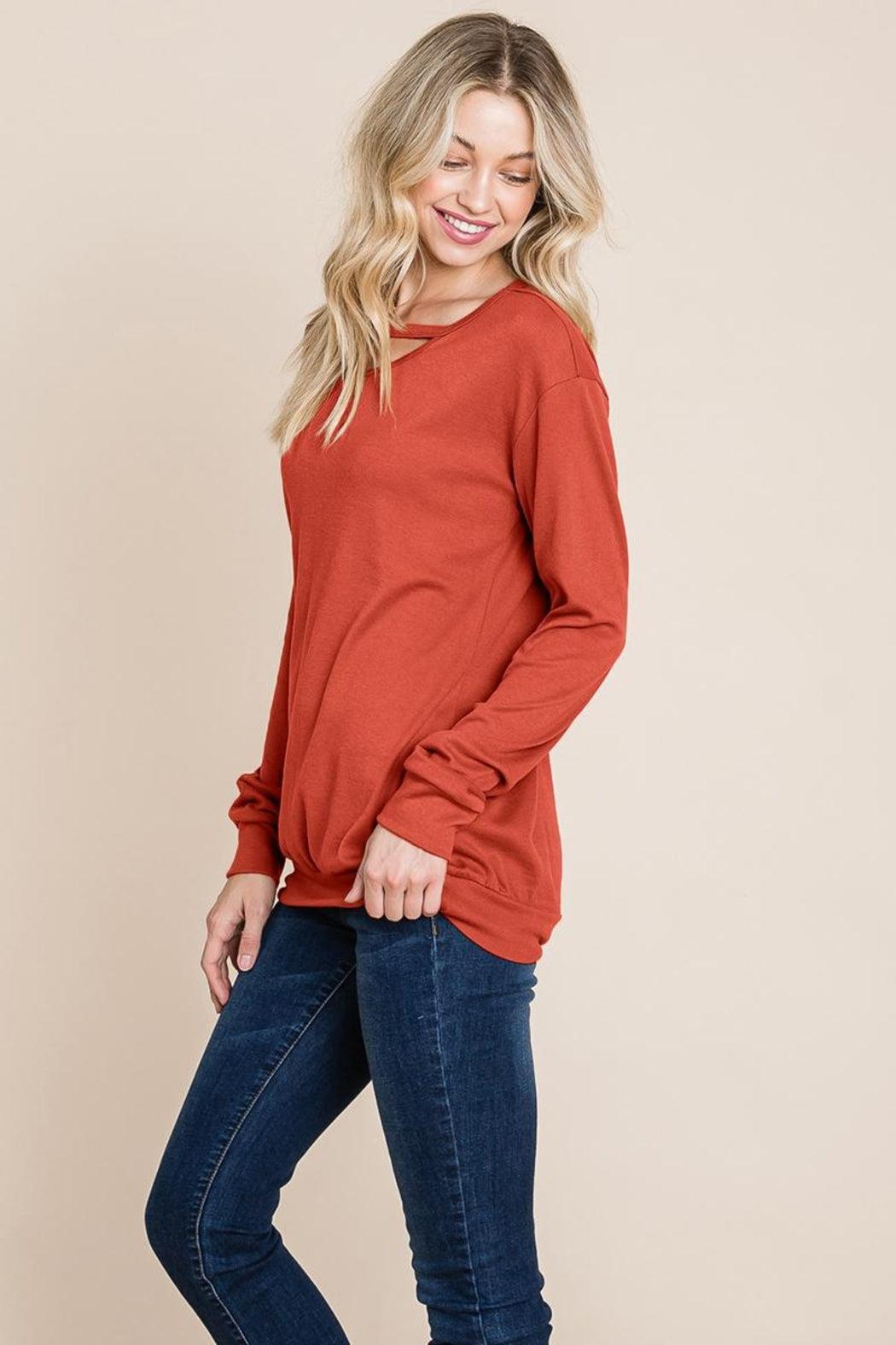 Cut Out Knit Sweatshirts Tops Product Image