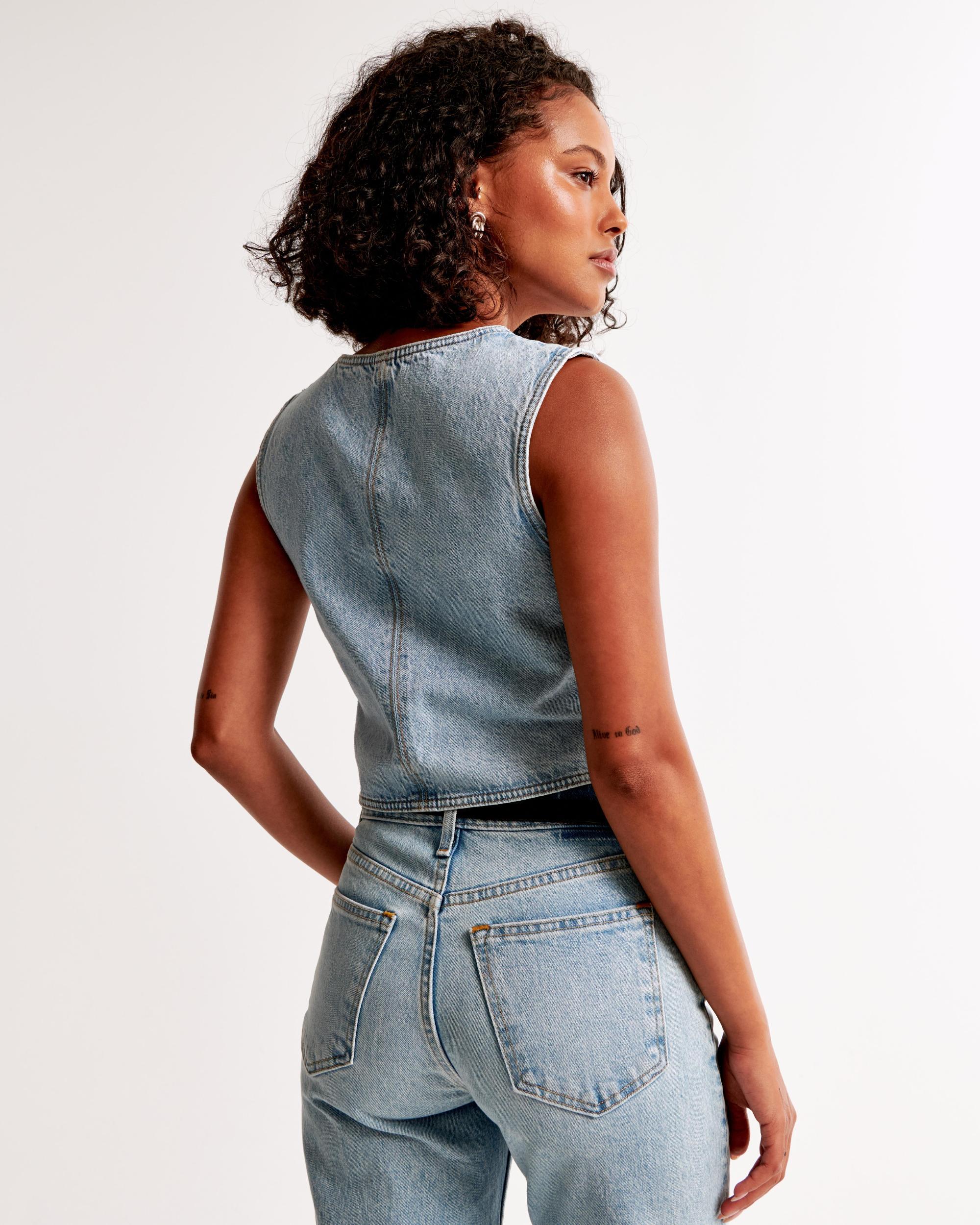 The A&F Mara Denim Vest Product Image