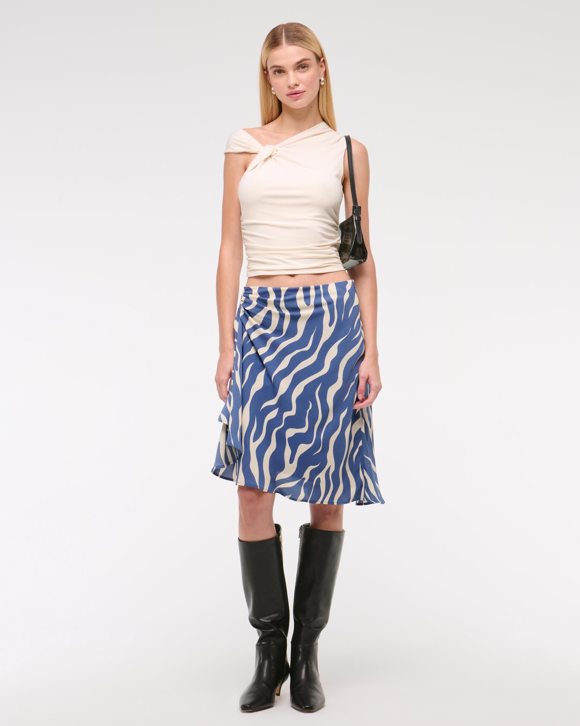 Low Rise Asymmetrical Hem Mini Skirt Product Image