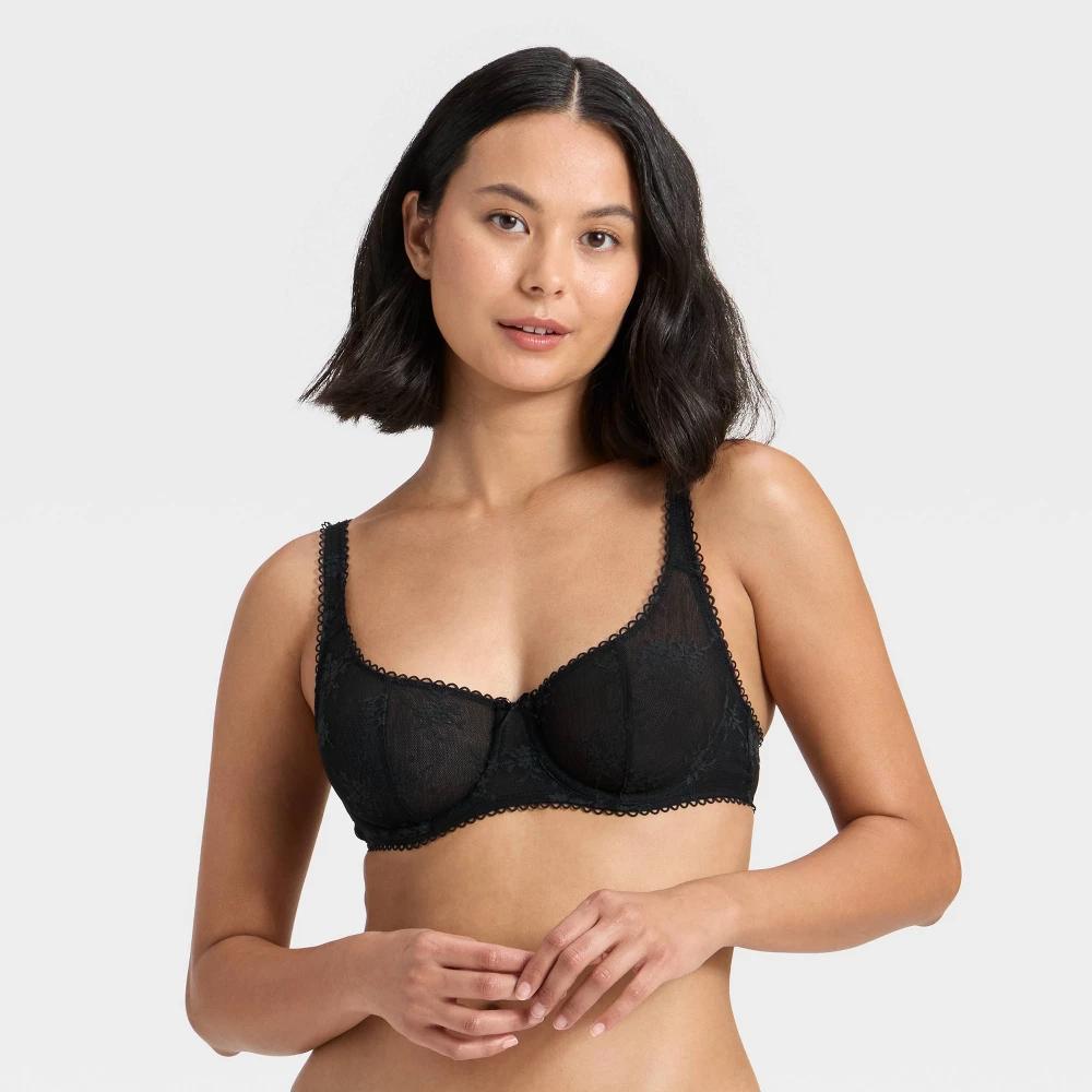 Women's Lace Unlined Balconette Bra - Wild Fable™ Product Image