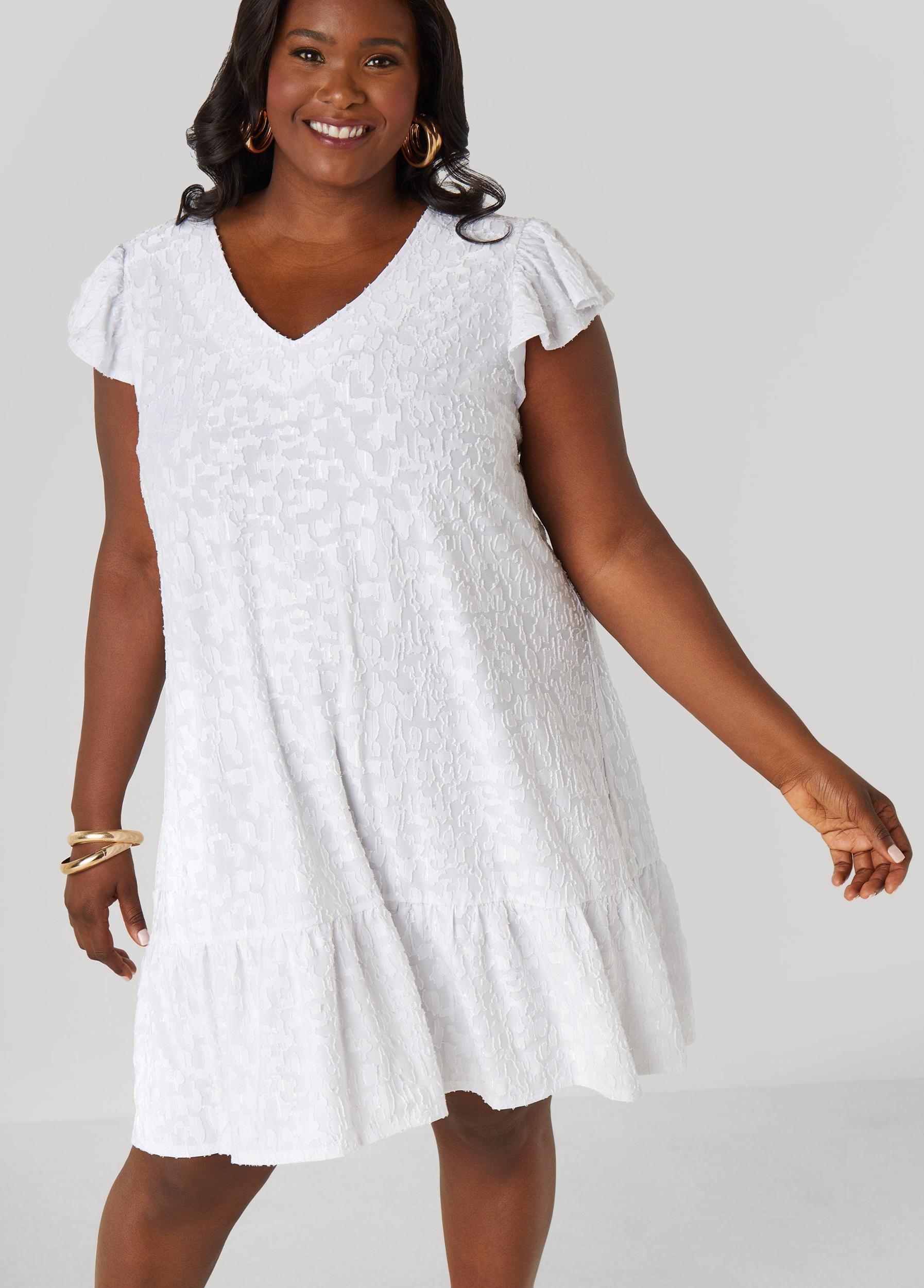 Flounced Burnout Dress Product Image