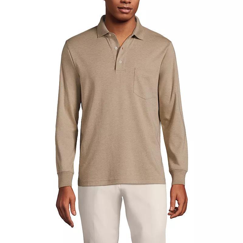 Men's Lands' End Classic-Fit Super Soft Supima Pocket Polo, Size: XL, White Product Image
