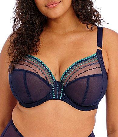 Elomi Plus Size Matilda Embroidered Sheer Plunging Convertible U-Back to Racerback Contour Wire Full Product Image
