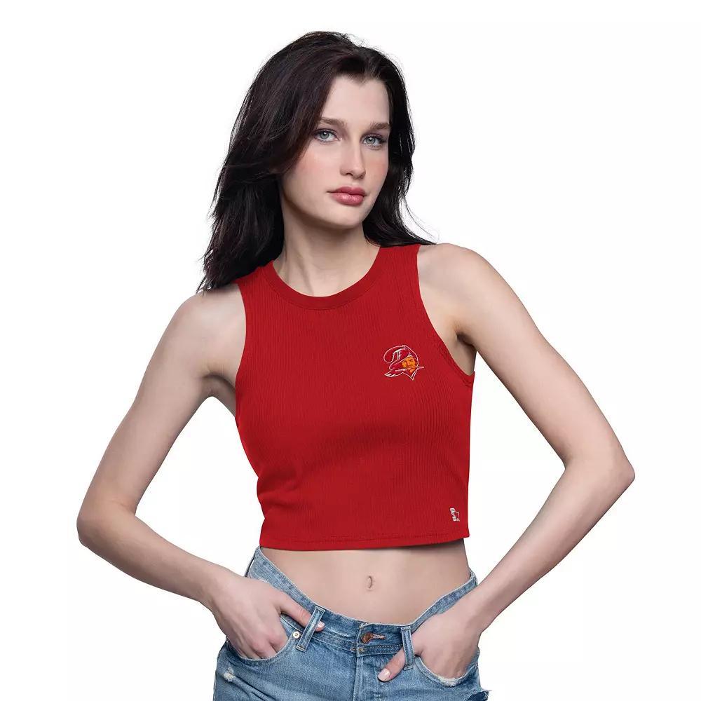 Women's Starter  Red Tampa Bay Buccaneers Show Up Cropped Tank Top, Size: 2XL Product Image