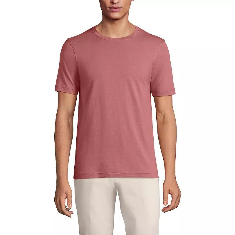 Men's Lands' End Supima Crewneck Tee, Size: Large, Grey Blue Stripe Product Image