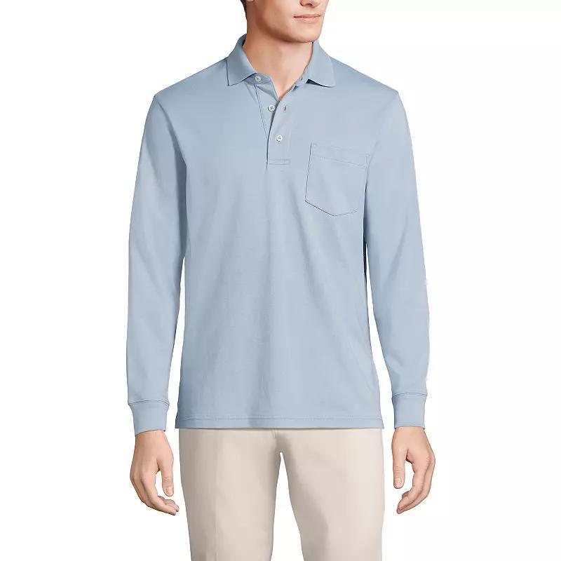 Men's Lands' End Classic-Fit Super Soft Supima Pocket Polo, Size: XL, White Product Image
