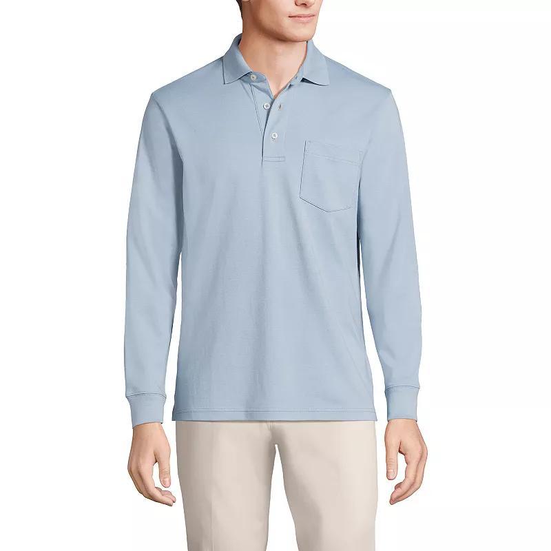 Men's Lands' End Classic-Fit Super Soft Supima Pocket Polo, Size: XL, White Product Image