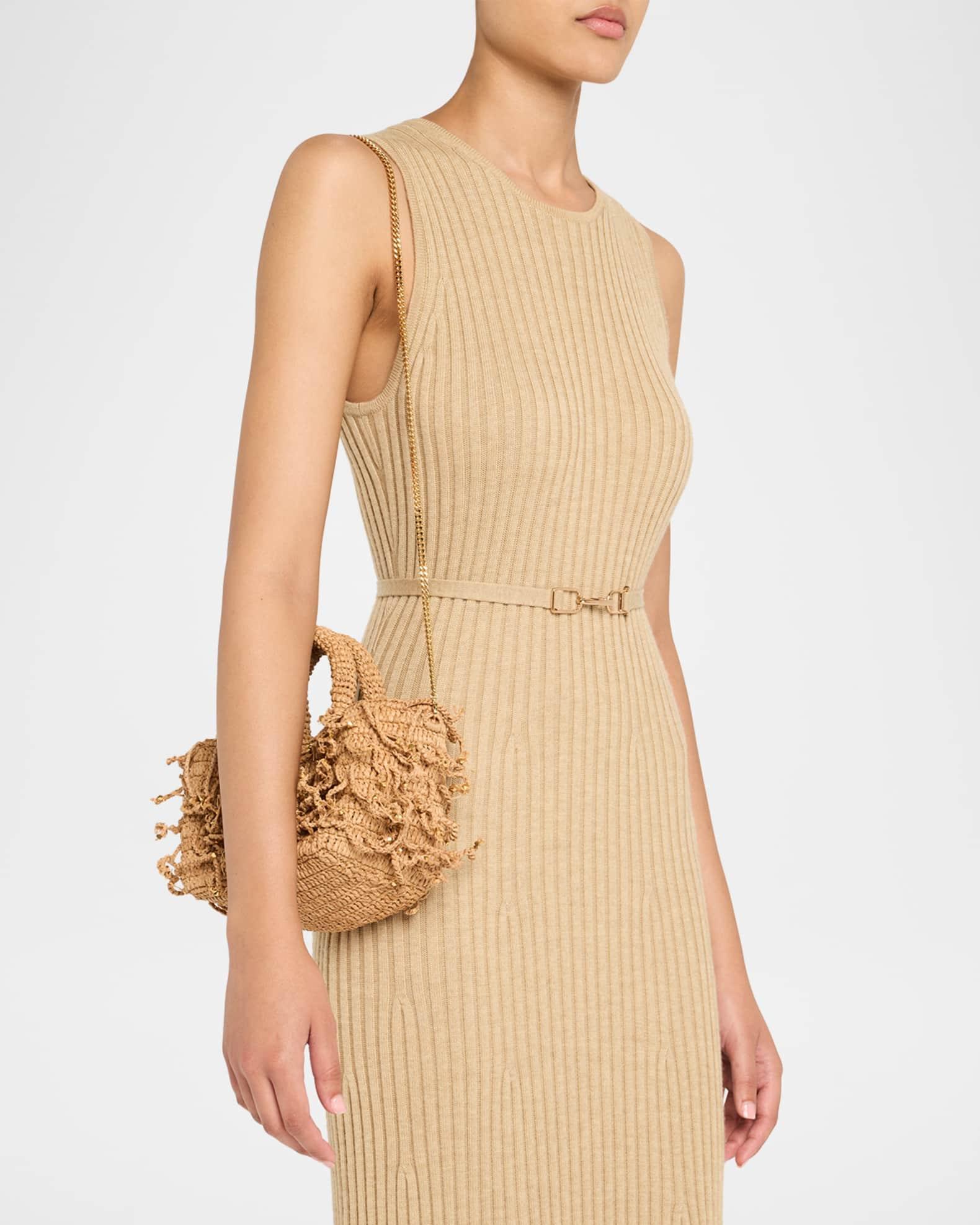 Fanny Spaghetti Fringed Crochet Shoulder Bag Product Image