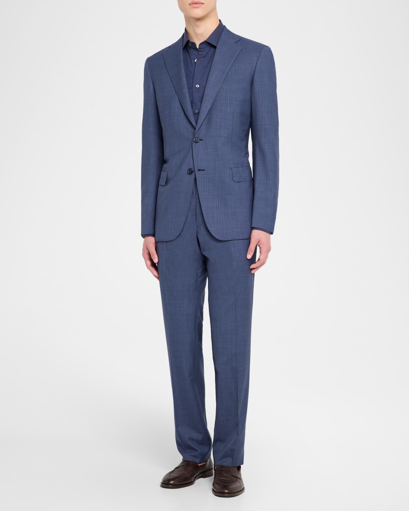 Men's Stripe Modern Fit Two-Piece Suit Product Image