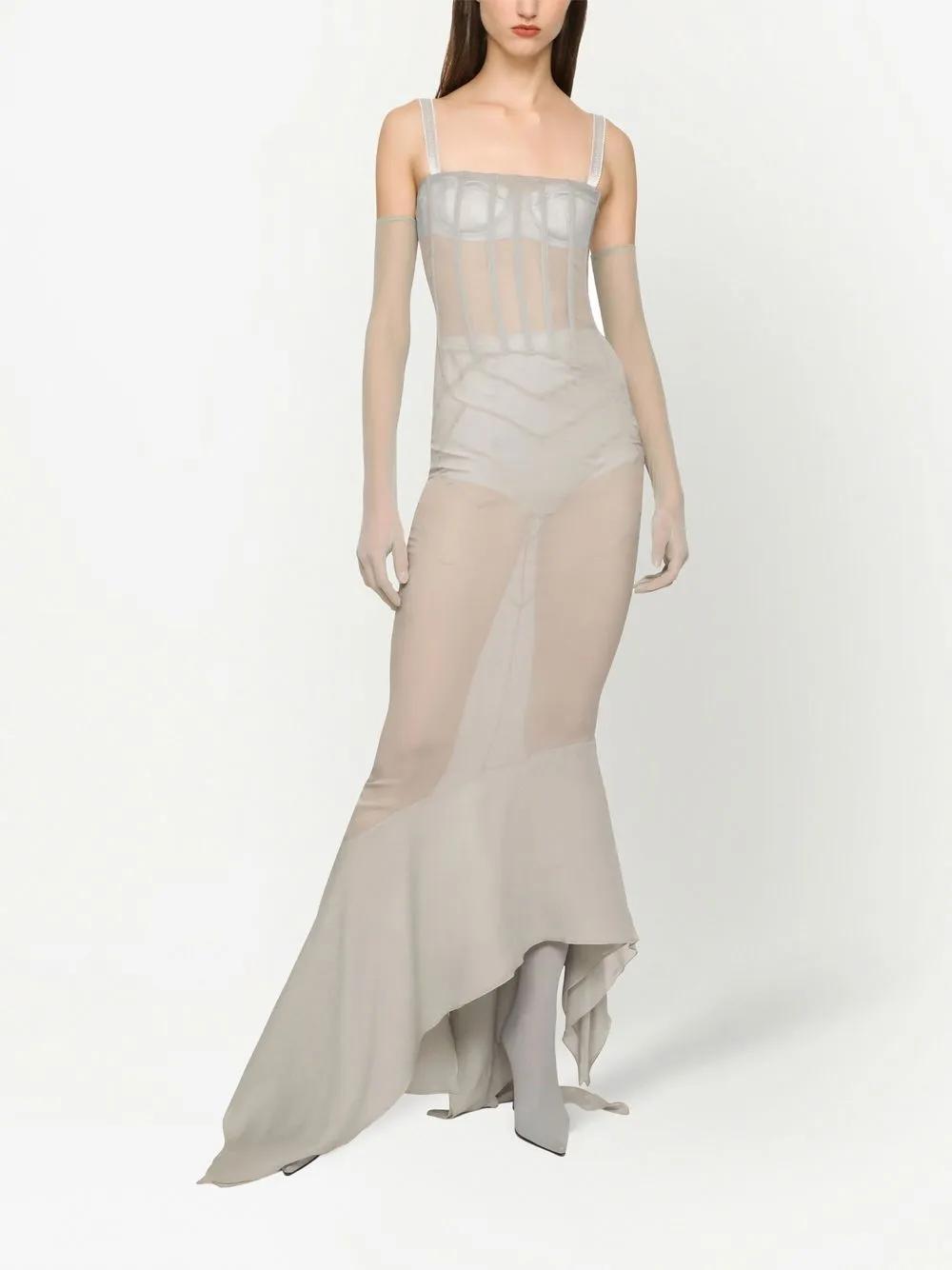 KIM DOLCE&GABBANA draped silk dress Product Image