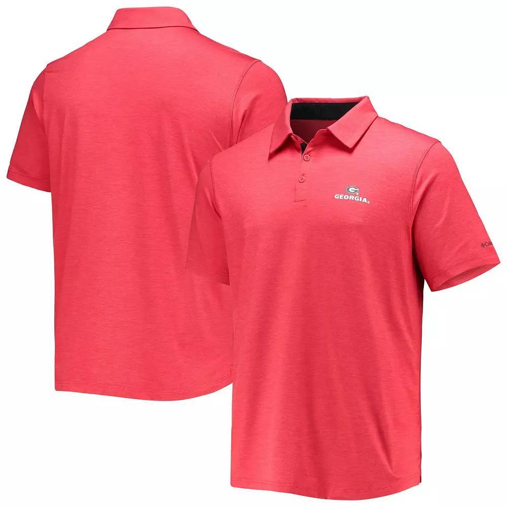 Men's Columbia Red Georgia Bulldogs Tech Trail Omni-Shade Polo, Size: Large Product Image