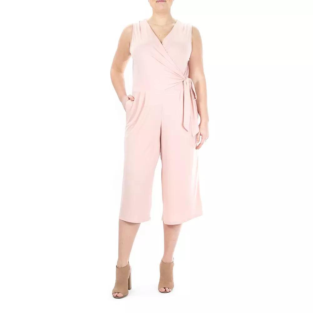 Women's Nina Leonard Wide-Leg Capri Jumpsuit, Size: XL, Blush Product Image