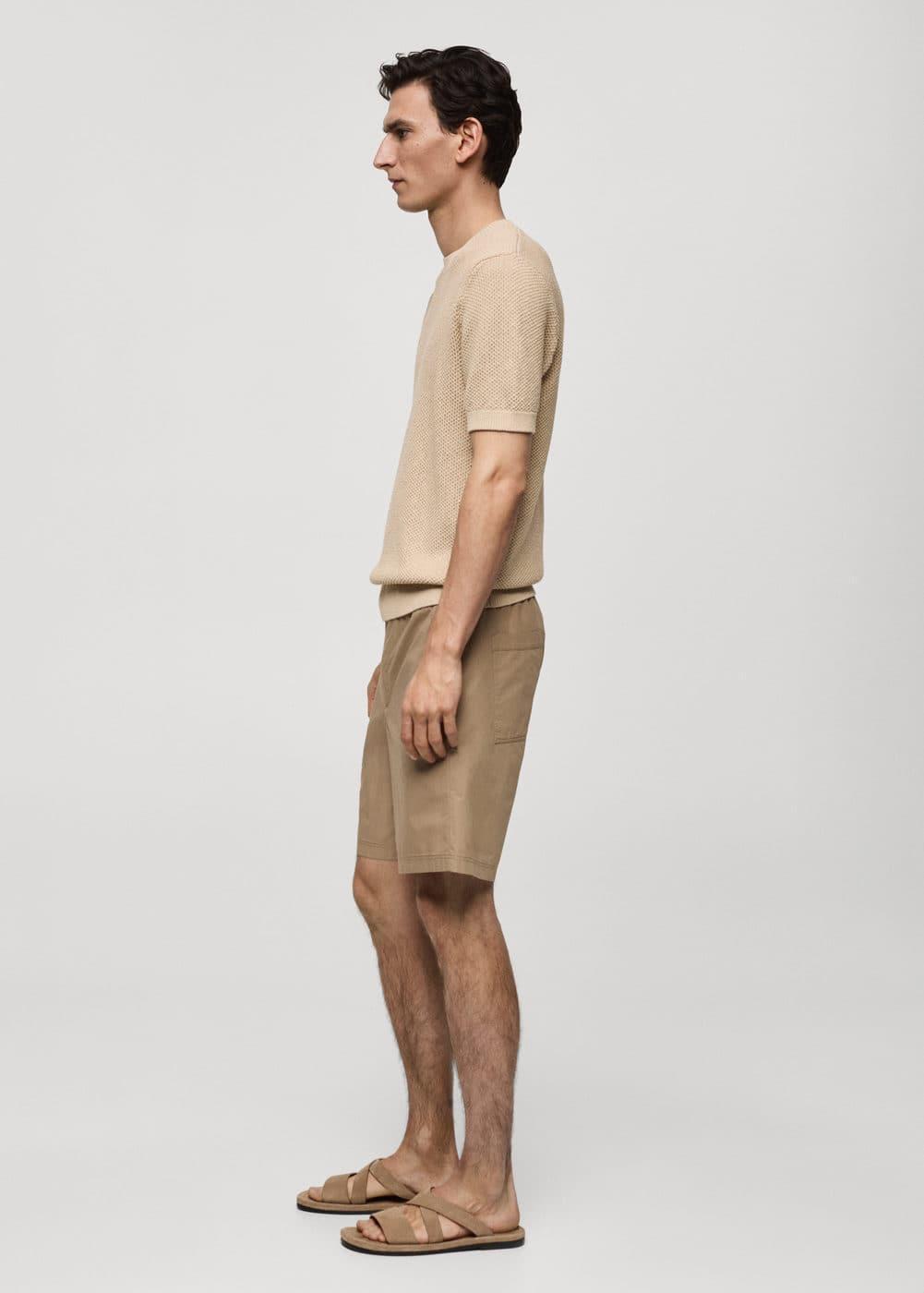 Mango Mens Structured Cotton Knit T-Shirt Product Image