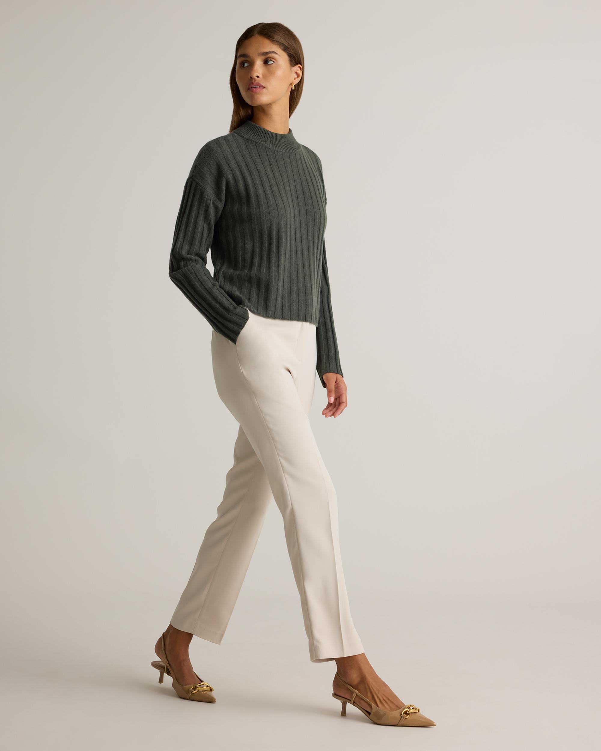 Quince | Women's Stretch Crepe Ankle Pants Recycled Polyester Product Image
