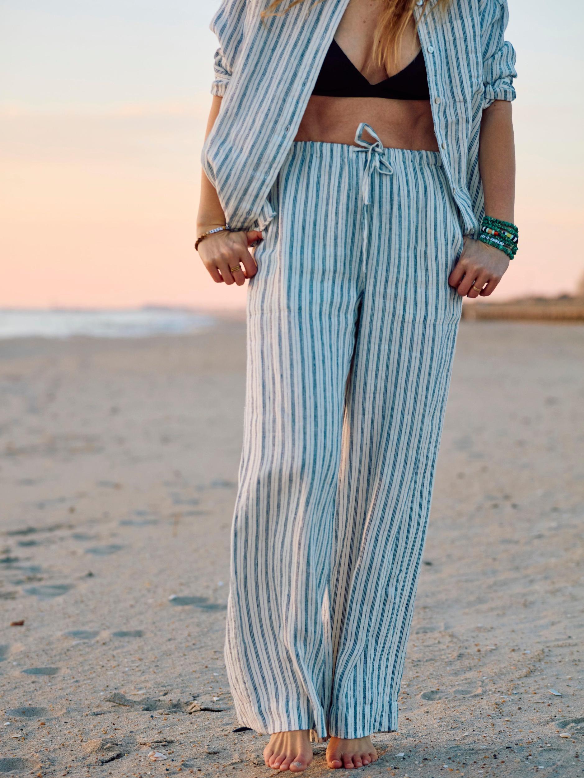Laidback Linen Pant - Oceanside Stripe Female Product Image