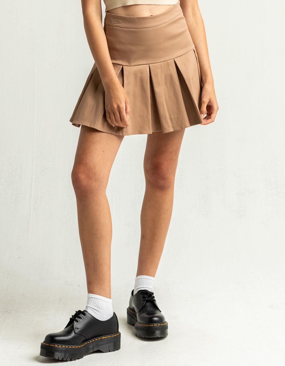FULL TILT Khaki Tennis Skirt - KHAKI Product Image