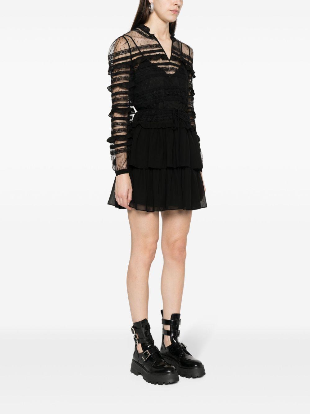 ruffled mesh mini dress Product Image