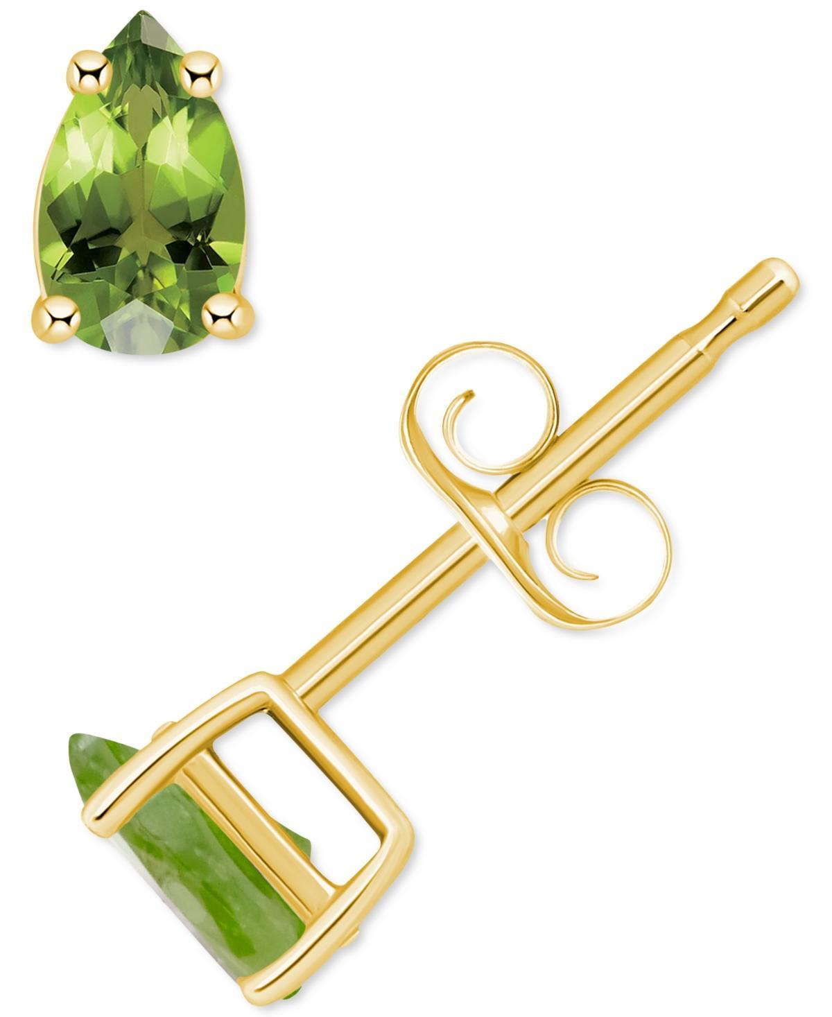 14k Gold Pear Shape Birthstone Stud Earrings, Women's, White Opal Oct Product Image