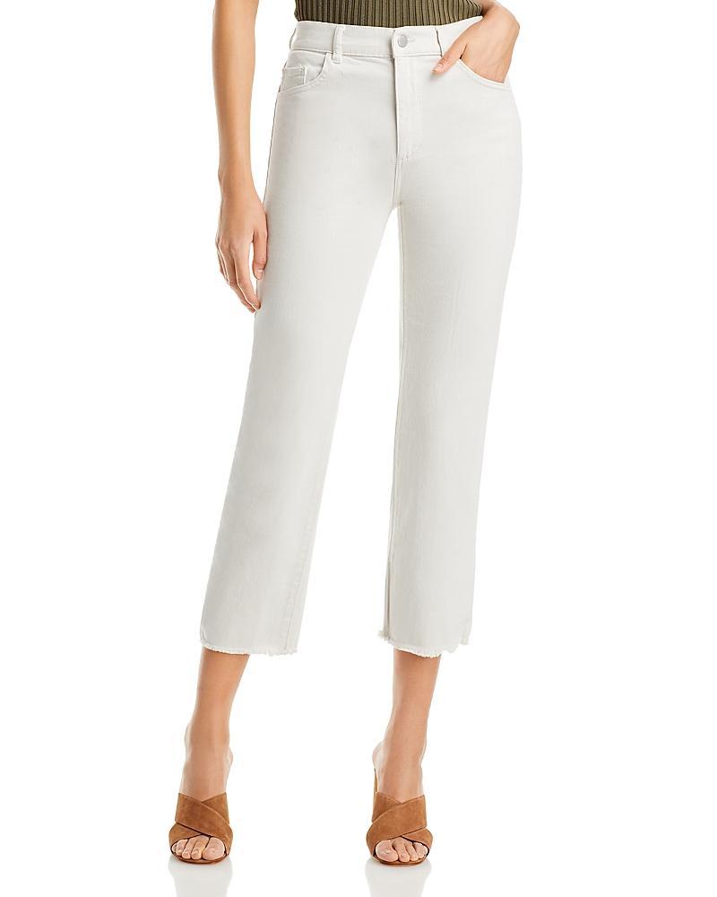 DL1961 Patti High Rise Straight Jeans in Ecru Product Image