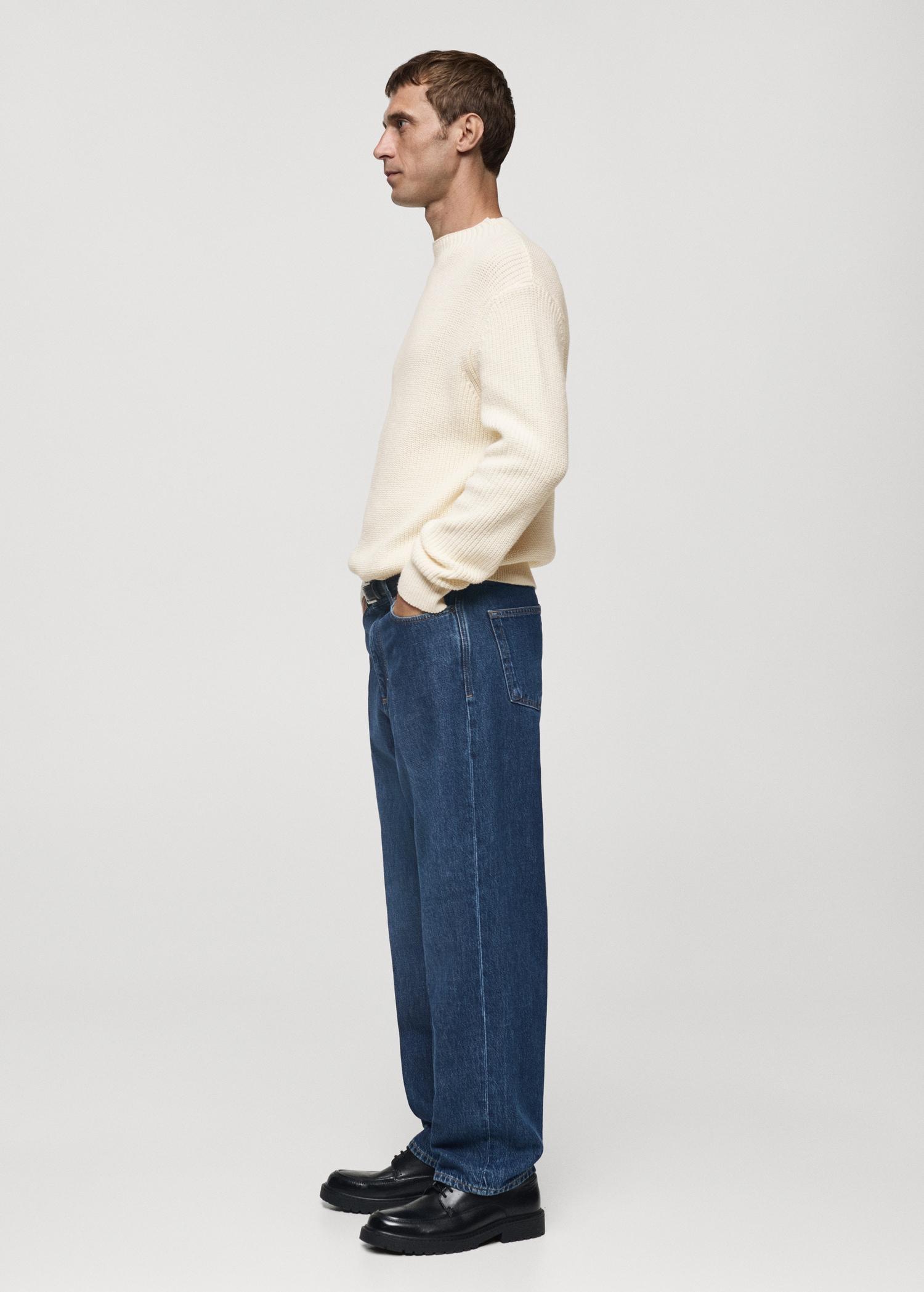 Knitted cotton sweater - Men | MANGO USA Product Image