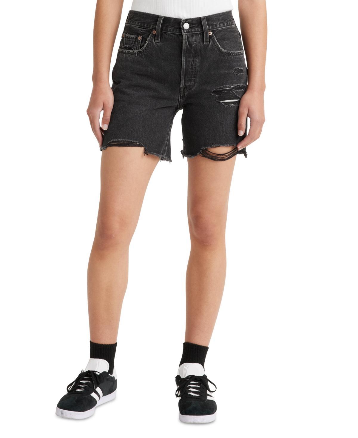 Levi's® Women's 501® Mid-Thigh Shorts - Case Closed 25: High Rise, Denim, Stretch, Fly Button Product Image
