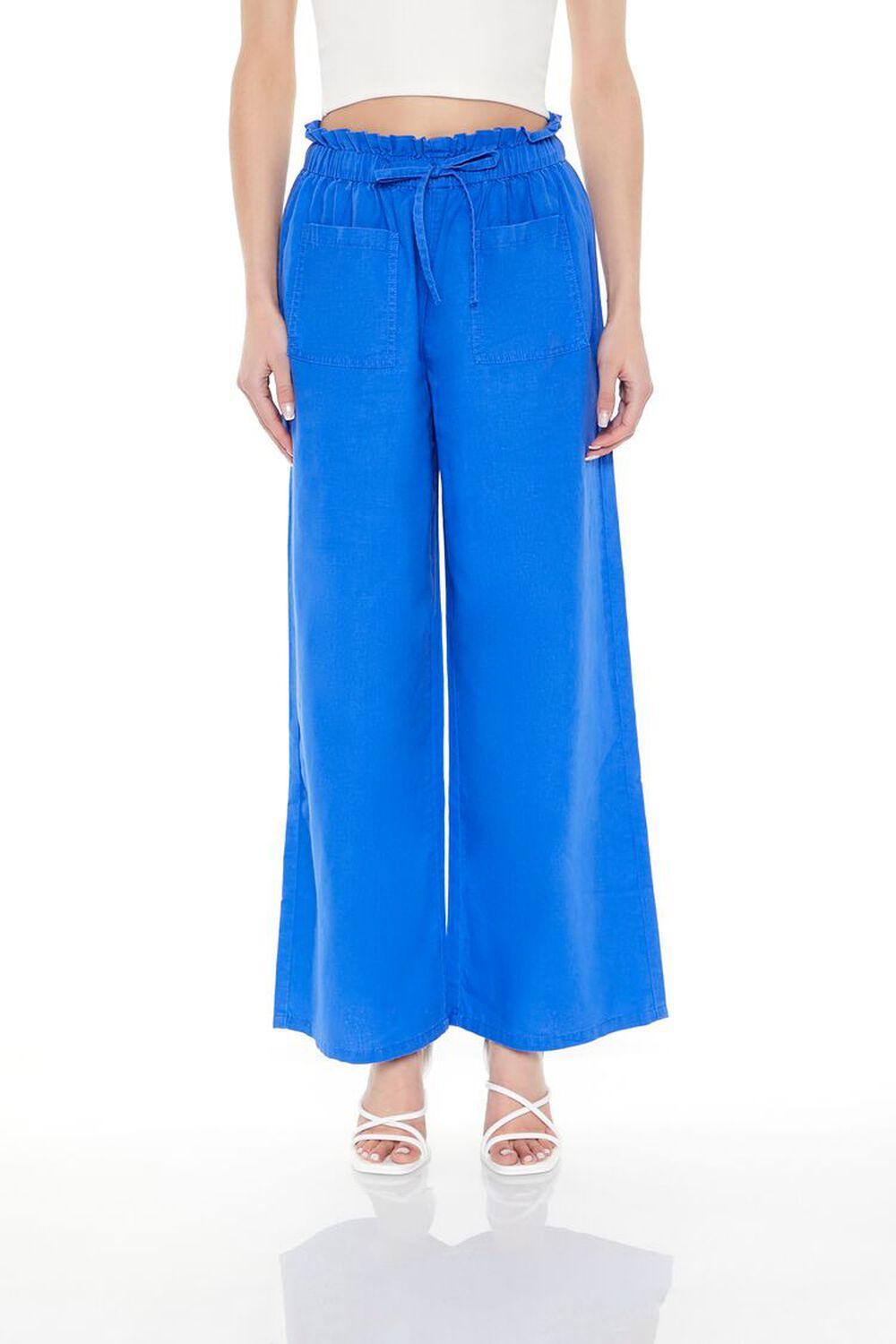 Linen-Blend Paperbag Pants | Forever 21 Product Image