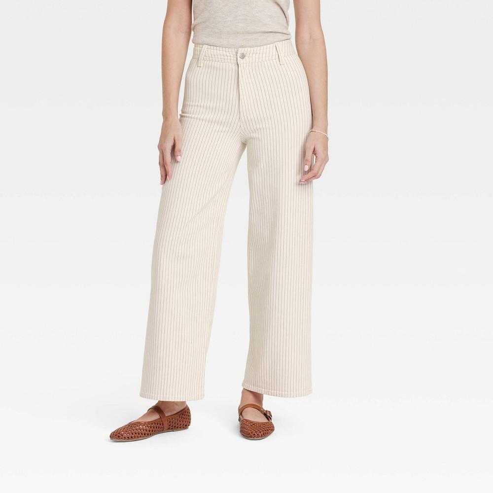 Women's High-Rise Sailor Wide Leg Ankle Jeans - Universal Thread™ Dark Wash 10: Relaxed Fit Back Pocket, Belt Loops Product Image